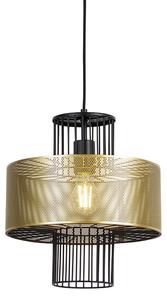 Design hängande lampa guld med svart 30 cm - Tess