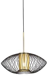 Design hängande lampa guld med svart 50 cm - Dobrado