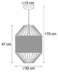 Design hängande lampa koppar med svart 33 cm - Mariska