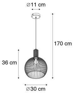 Design rund hängande lampa svart 30 cm - Wire Dos