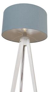 Golvlampa stativ vit med skärm ljusblå 50 cm - Tripod Classic