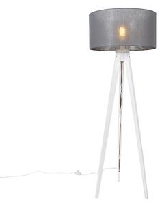 Modern golvlampa stativ vit med grå nyans 50 cm - Tripod Classic