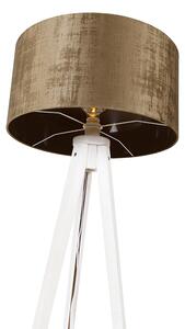 Modern golvlampa stativ vit med brun nyans 50 cm - Tripod Classic