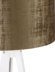 Modern golvlampa stativ vit med brun nyans 50 cm - Tripod Classic