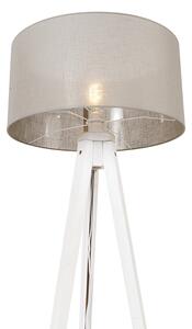 Modern golvlampa stativ vit med skugga taupe 50 cm - Tripod Classic