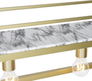 Industriell hänglampa guld med marmor och stativ 4-ljus - Burställ