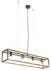 Industriell hängande lampa rostig brun 4-ljus - Bur
