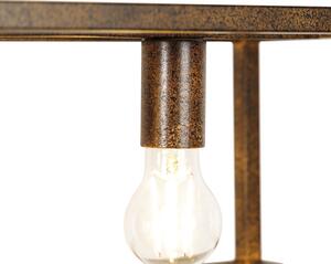 Industriell hängande lampa rostig brun 4-ljus - Bur