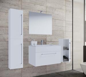 VCM NORDIC badrumsmöbler set - spegelglas, keramik och vit melamin