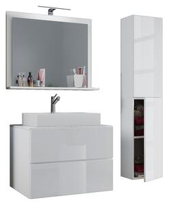 VCM NORDIC Lendas M badrumsmöbler set - spegelglas, keramik och vit melamin