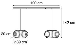 Design hängande lampa mässing 2 -ljus - Johanna