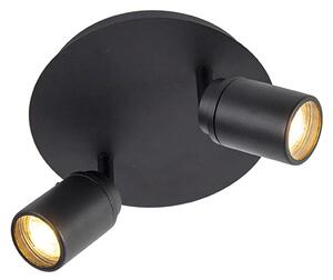 Modernt badrumsfläck svart 2-ljus IP44 - Ducha