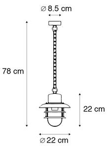 Retro hängande lampstål - Shell