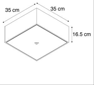 Lantlig fyrkantig taklampa 35 cm grå - Trumma