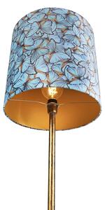Botanisk golvlampa guld med fjärilsdesign 40 cm - Simplo