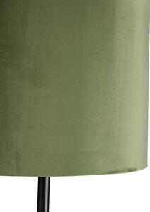 Botanisk golvlampa svart med grön skugga 40 cm - Simplo