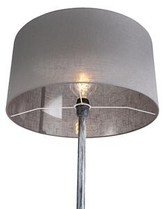 Golvlampa grå med grå skugga 50 cm - Simplo