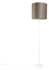 Vit matningslampa med taupe-skugga och gyllene inuti 40 cm - Simplo