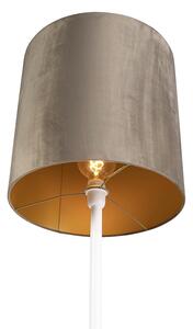 Vit matningslampa med taupe-skugga och gyllene inuti 40 cm - Simplo