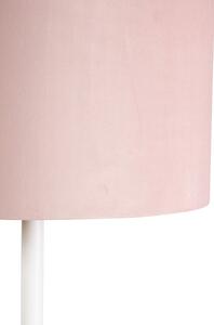 Romantisk golvlampa vit med rosa skugga 40 cm - Simplo