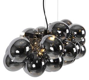 Design hängande lampa svart med rökglas 8 lampor - Uvas