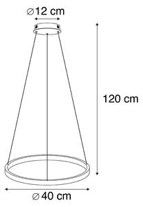 Modern ringhängande lampa silver 40 cm inkl LED - Anella