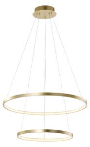 Modern ringhängande lampa guld inkl. LED - Anella Duo