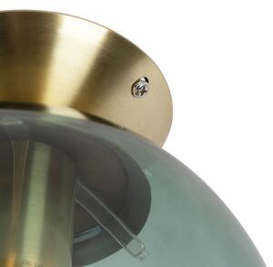 Taklampa 'Pallon' Art Déco grön/glas - Passande för LED / Inomhus