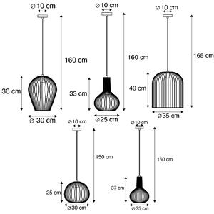 Sats med 5 designhängande lampor svart - Wires