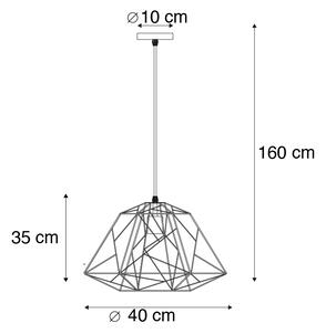 Design hängande lampa svart - ramverk