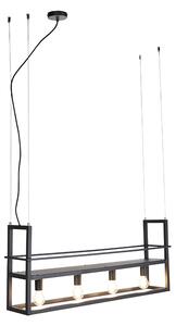 Industriell hängande lampa svart med rack 4-ljus - Cage Rack