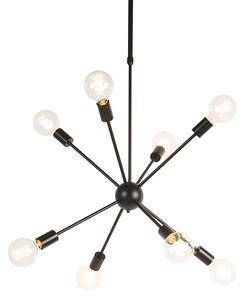 Design hängande lampa svart 8-ljus - Sputnik