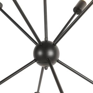 Design hängande lampa svart 8-ljus - Sputnik