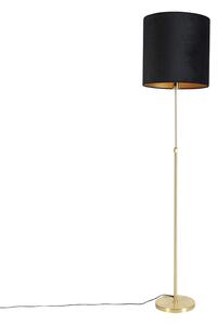 Golvlampa guld / mässing med velourskugga svart 40/40 cm - Parte
