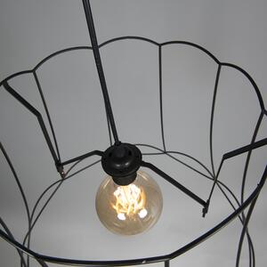 Uppsättning av 2 retro hängande lampor svart 50 cm - Granny Frame