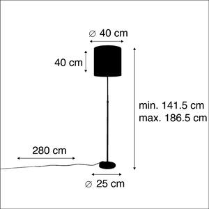 Golvlampa guld / mässing med velourskugga rosa 40/40 cm - Parte