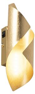 Vägglampa med strömbrytare 'Belle ' Retro guld - LED inkluderat / Inomhus