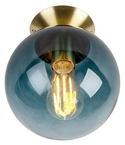Taklampa 'Pallon' Art Déco blå/glas - Passande för LED / Inomhus