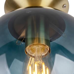 Taklampa 'Pallon' Art Déco blå/glas - Passande för LED / Inomhus