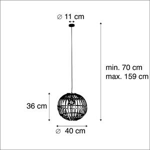 Nationella hängande lampa naturlig bambu - Cane Ball 40