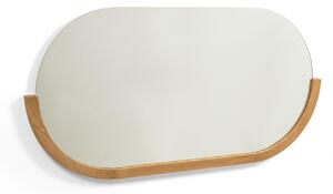 LAFORMA Rokia väggspegel, oval - spegelglas och naturlig teak