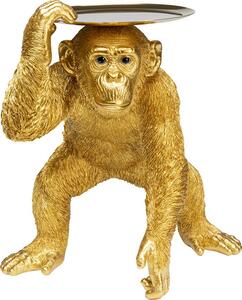 KARE DESIGN Butler Playing Chimp figur - guld polyresin och stål