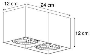 Designfläck rektangulär 2-ljusgrå inkl. 2 x G9 - Box