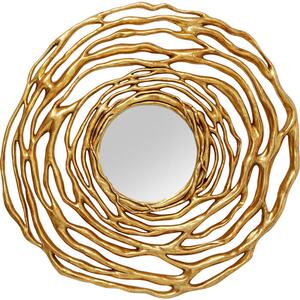 KARE DESIGN Twiggy Gold väggspegel, rund - spegelglas och guldpolyresin