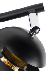 Modern 4-ljusspot, svart med guldinnerskärm - Buell Deluxe