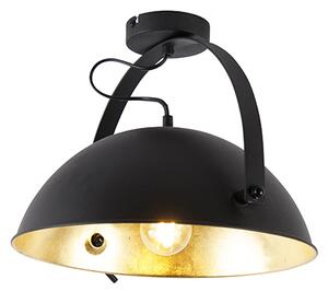 Industriell taklampa svart med guldjusterbar - Magnax