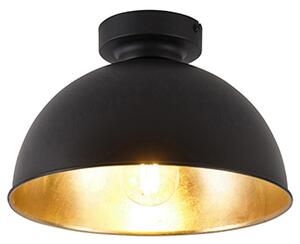 Industriell taklampa svart med guld 28 cm - Magnax