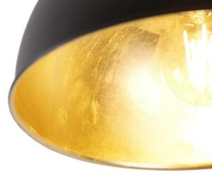Industriell taklampa svart med guld 28 cm - Magnax