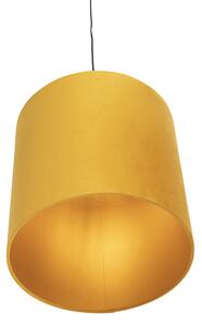 Hänglampa med velour nyans gul med guld 40 cm - Combi