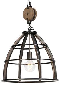 Industriell rundhängande lampa svart stål 48 cm - Arthur